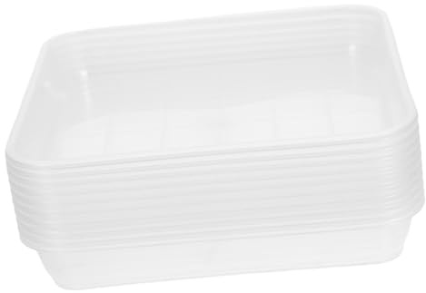 VINTORKY 10piezas Platos Transparentes para Macetas De Plástico Bandejas para Plantas con Base Cuadrada Duradera Colectores De Agua para Interior y Exterior Soporte De Drenaje para Ollas y