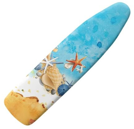 HOWILATH Beach Conch Iron Board Cover 110 x 35cm Protective Cover for Ironing Board, Starfish Print Ironing Board Cover with Elastic Edge, Easy to Install-S