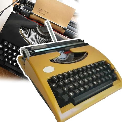 WhAeoy Vintage-Schreibmaschine, Tragbare Manuelle Schreibmaschine, Einfach Zu Bedienen – Kein Netzteil, Kann Lesbar Tippen, Für Notizen, Briefe, Kreatives Schreiben,A