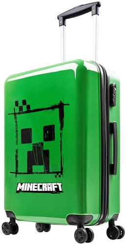 Minecraft Hartschalen Koffer Trolley Kinder Reisekoffer Leicht Reisetrolley 4 Rollen für Mädchen Jungen und Teenager