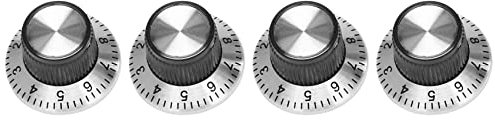 arlote 4 x Potentiometer Pot Metall Knopf mit 0-9 Drehscheibe fuer 6mm Shaft Drehknopf