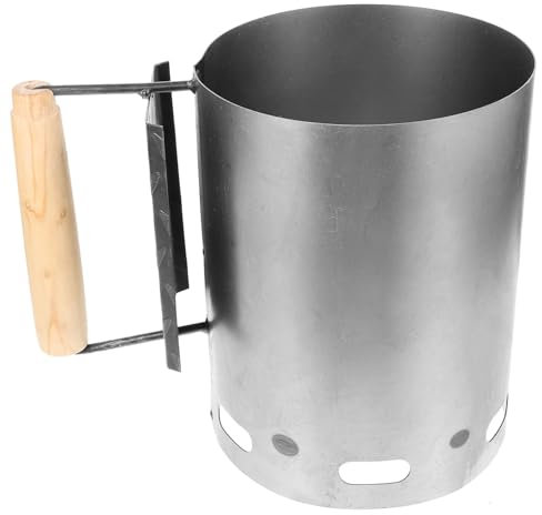 Happyyami Barril De Portátil Cubo De Hierro para Parrilla Encendedor De Fuego para Camping Al Aire para Encender Barbacoas y Chimeneas Mediano Material Resistente
