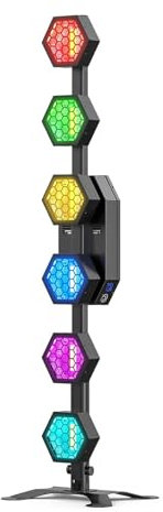 ASHLGQB Bühnenbeleuchtung, LED-Projektor-Spotlicht, sechseckiges Retro-Hintergrund-Bühnenlicht, für Party, Hochzeit, KTV, Bar-Atmosphärenlicht, Bühneneffektlicht