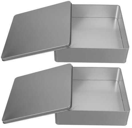 MAGICLULU Scatola di Quadrata per Il Tè Coperchio Decorativo per Scatola di Metallo per Biscotti E Caramelle Organizzazione della Casa
