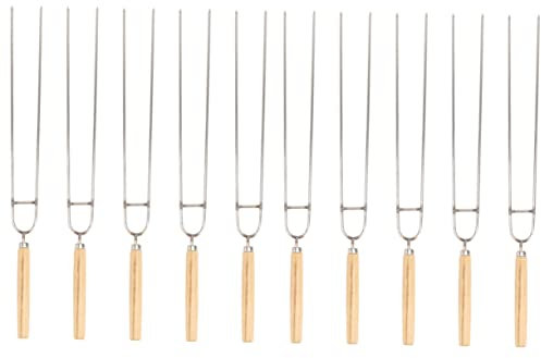 YARNOW 10 Pezzi del barbecue spiedini legno spiedo kebab Utensili per barbecue kit bbq ondulato forchetta da griglia strumenti di cottura barbecue strumenti per grill di legno Beige