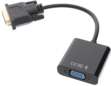 CAXUSD Adattatore Dvi-Vga 1080P 1 Convertitore Video Dvi Maschio a Vga Femmina per Display Pc Nero