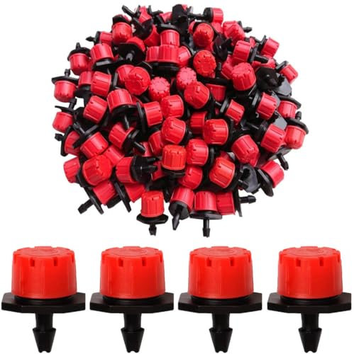 SGERUFZ 50pcs Bewässerung Tropfer Sprinklerköpfe Düsen Bewässerungs Sprinkler Einstellbar Bewässerung Tropfer Sprinkler Micro Tropfer Bewässerung System Acht Löcher für Die Gartenarbeit mit Obstbäumen
