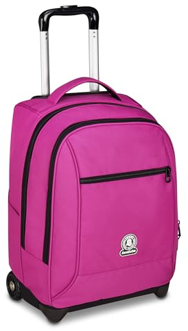 Invicta Trolley New BENIN, 2 in 1, Schulranzen mit Rollen, Rucksack mit Trolleyfunktion für Schule, Reisen, Mädchen und Jungen, rosa, Rollkoffer, mit Trinkflaschenfach