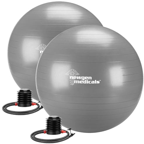 newgen medicals Büroball: 2er-Set Sitz- und Gymnastikbälle, auch für Yoga, Anti-Platzen, 65 cm (Officebälle, Fitnessgeräte, Stuhl)