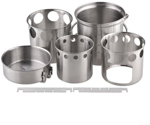 Juego de cocina de estufa de leña para camping, juego de ollas de leña, estufa de leña portátil de acero inoxidable al aire libre, juego de cocina, para comidas de fogata, camping