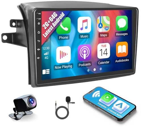 2+64GB Car Radio for Toyota Sienna 2004-2010 Wireless Carplay Android Auto, 9 Inch Touch Screen Stereo Android 15 DSP 32EQ GPS 5G WiFi Bluetooth SWC Backup Camera