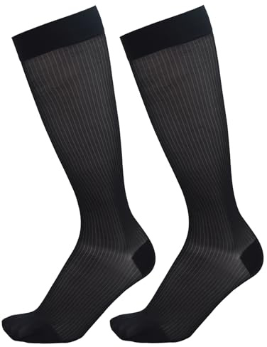 HIHOSSI Calze Uomo Business Sottili Effetto Seta - Calze Eleganti Formali in Nylon Ultra Traspiranti Anti-Odore per Abito, Ufficio e Matrimonio