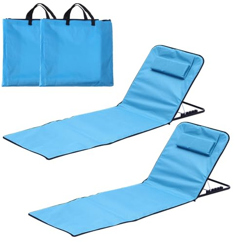2 Stück Strandstuhl,Strandliege Klappbar Leicht,Bequeme Strandliege