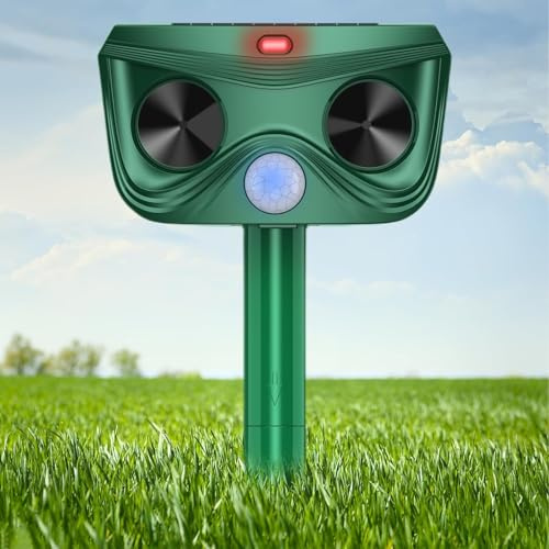 Répulsif Chat Ultrason, Répulsif Chat Exterieur, Répulsif pour Chats Solaire, répulsif à ultrasons avec Détecteur de Mouvement pour Jardin Cour Contre Les Chats Chiens Renards Oiseaux Rats