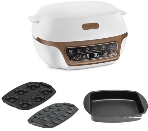 Tefal - Cake Factory Four à gâteaux intelligent avec moules inclus | Réalise des gâteaux - Meringues et fondants - Cuisson automatique - Inclut moule rectangulaire patisserie - Madeleines