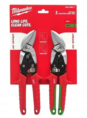 Milwaukee 4932499017 - Juego de 2 tijeras de aviación compensadas