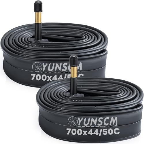 YunSCM 2PCS 44/50-622 700C/28 Zoll Schlauch 700x44C 700x45C 700x46C 700x48C 700x50C 28x1 1/2 AV48mm Valve Schrader-Ventil, Kompatibel 28 Zoll Fahrradschlauch/E-Fahrrad Schlauch 700x44C/45C/48C/50C
