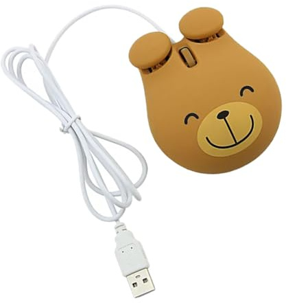 ELAYARD Mouse USB Cablato per Laptop e Pc, Mouse da Gioco Silenzioso Design Ergonomico, per Casa, Ufficio e Giocatori, Stile Orsetto Carino