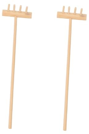 IWOWHERO 2 pièces Mini Râteaux Zen Jardin Accessoires Sable Décoratifs et Naturels pour Garçon Fille et Adultes