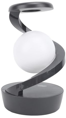 Plyisty Lámpara de Escritorio Flotante Giratoria con Control de Sensor Inteligente, Luz Nocturna con Cargador Inalámbrico con de Color RGB y Carga Rápida, para Decoración del Hogar,