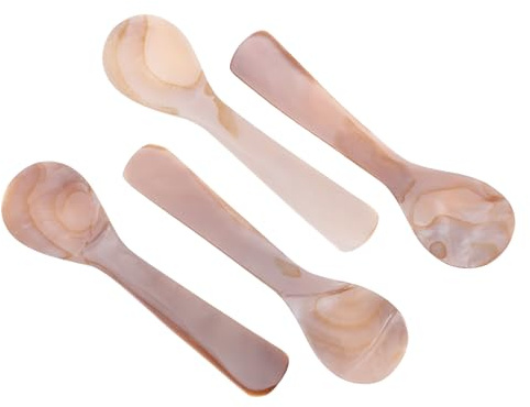 PRETYZOOM Cucharas para Café 4 Piezas de Concha Natural Polarizadas 9 Cm Color Café Pequeñas para Postres y Helados en Cocina y Restaurante