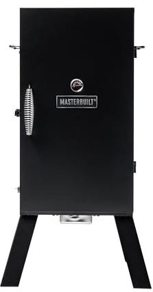 Masterbuilt® 30-inch Electric Vertical BBQ Smoker with Analog Temperature Control, Chrome Smoking Racks and 535 Cooking Square Inches in Black, Model MB20070210