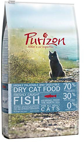 Purizon Original Fisch Katzenfutter trocken | ganz ohne Getreide | Fisch als einzige Fleischquelle | ideal bei Allergien und Unverträglichkeiten | 2x6,5 KG