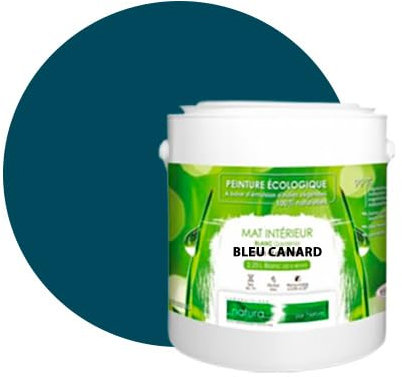 Pintura natural ecológica, aspecto mate Natura – Tassili – pared interior – 33 colores – 2,5 l – 45 m2, azul