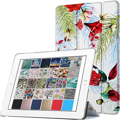 DuraSafe Cases iPad 9th 2021 8th 2020 7th 2019 Gen [ iPad 9 iPad 8 iPad 7 ] 10.2 Inch MK663LL/A MK673LL/A MYN62LL/A MW6Y2LL/A Printed Protective PC Clear Flip Back Cover - Birds & Flowers