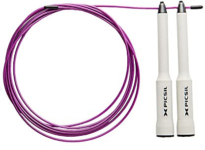 PICSIL – Profi‑Springseil Sphinx, ultraflottes verstellbares Speed Rope mit ergonomischen Griffen, für Cross‑Training, Fitness und Double Under (Weiß)