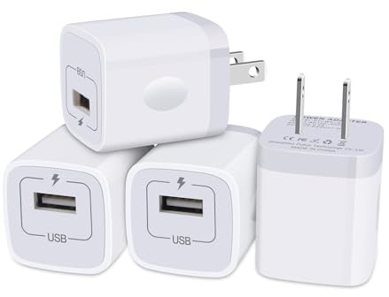 Charger Block for iPhone, Plug in Phone Charger, Sicodo 4Pack Single Port USB Wall Charge Fast Charging Adapter Cube Box for iPhone 16 15 14 13 SE(2020) 12/11pro/XS/XS Max,Samsung Galaxy S25/S24/S23
