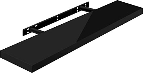 WOLTU Mensola da Muro Scaffale Sospeso da Parete Libreria Piccola per Soggiorno Cameretta Porta CD DVD, Pannello MDF 30x22,9x3,8cm, Nero, RG9481sz