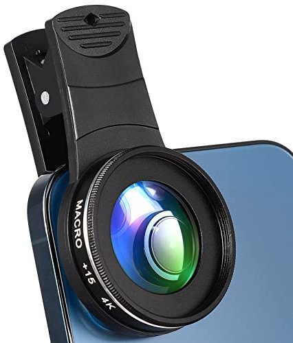 Hemobllo Téléphone Lentilles De Caméra Objectif Macro Double Objectif Macro Unique Lentille De Smartphone Haute Définition Professionnel Majeur Filtre 4k