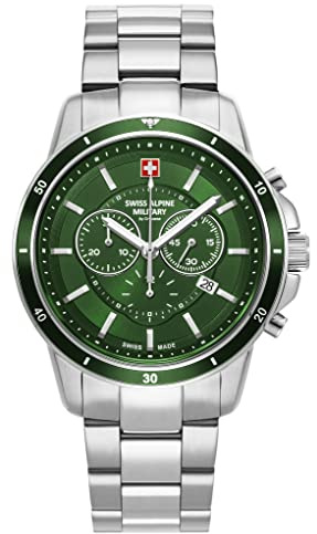 Swiss Alpine Military Herren-Armbanduhr Chronograph Analog Quarz Edelstahl 7089.9
