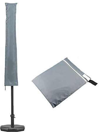 LONONE Outdoor Parasol Waterproof Cover, Oxford Cloth Sunscreen And Dustproof Protective Cover, Banana Cantilever Umbrella Durable Umbrella Cover (Grey),Straight umbrella type,240cm
