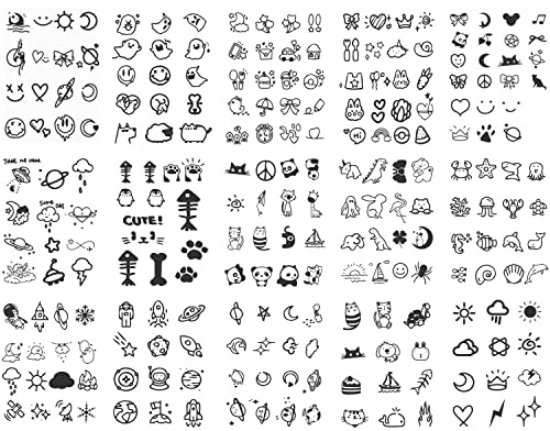 Sugeru 15 Fogli Super Resistente Tatoo Temporanei (234 Motivo), 2 Settimane - L'originale | Resistente All'acqua + Vegan + Nuova Tecnologia | Tatuaggi Semipermanenti, Tattoo Temporanei, Tattoo