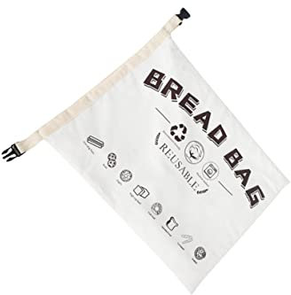 MAGICLULU Bread Bag Cotton Reusable Loaf Storage Pouch for Homemade Bread Buckle Style Closure for Keeping Fresh