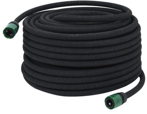vidaXL Tubo di Irrigazione da Giardino Nero 0,6 50 m in Gomma