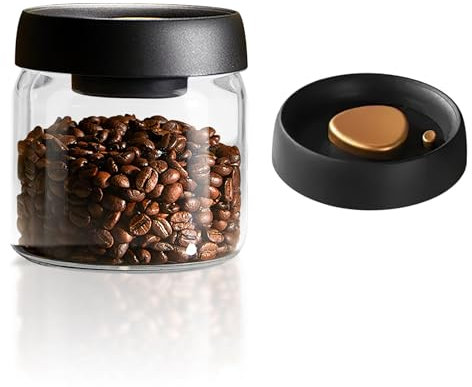 La Llareta 500ml Barattolo Caffè Ermetico, Contenitore di Caffè Sottovuoto, con Pompa Barattolo per Caffè, con Coperchio in ABS, per Caffè, Spezie, Zucchero, Biscotti
