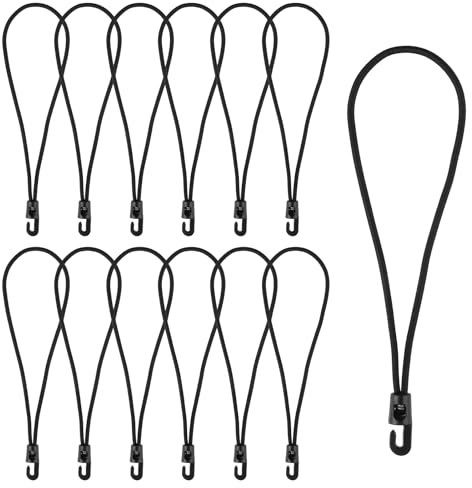 Spanngummi mit Haken, 12 Stück Expander mit Haken 26cm, Planenspanner Gummispanner für Camping Planen, Zelt, Anhängerplane, Poolabdeckung, Banner (Schwarz)