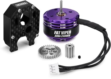 INJORA Fat Viper 2204 2400KV Brushless Outrunner Motor with Mount for 1/24 RC Crawler Axial SCX24 Upgrade