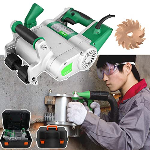 Wall Chaser Electrical -1100W Slotting Machine- 35MM/25MM Concrete Cutting, 1600RPM Hangable Design Toolbox Included,20-30mm Grooving Depth Adjustment