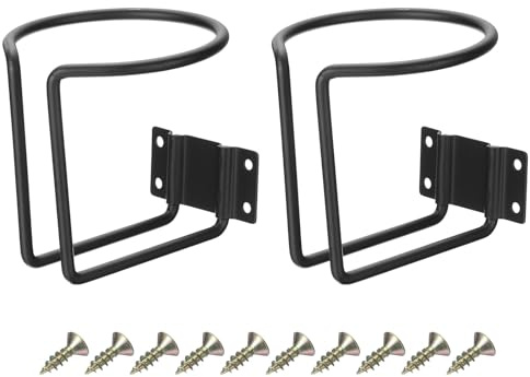 QUARKZMAN 2Stk Boot Ring Getränke Halter Universal 3 Wand Montiert Schwarz | Boot Becher Getränke Halter, Mit Schrauben, Für Boote Marine Lkw Wohnmobile Anhänger