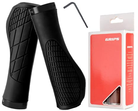Vonmerie Fahrradgriffe Rutschfester Lenkergriffe Fahrrad Ergonomisch MTB Griffe, Zwei Seiten Lock-On Design Fahrrad Lenker Griffe für 22,2 mm ideal für Rennräder, MTBs und Citybikes（Schwarze）