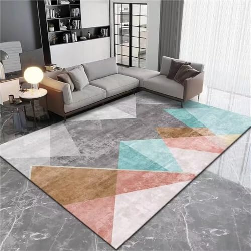 RUGMRZ Kurzflor Teppich Büro Tapis de canapé rectangulaire orange bleu Accessoires Chambre à Coucher Facile d'entretien Kinder Zimmer Webteppich 90X190cm