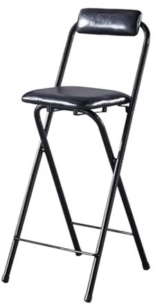 Sedia da bar pieghevole alta e portatile, con seduta imbottita, per bar, ufficio, chitarra, scrivania, bancone, sgabello pieghevole (65 cm)