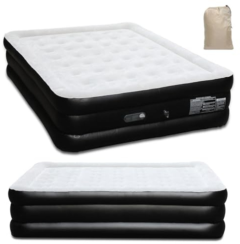ISOISL Aufblasbare Matratze, Luftmatratze 2 Personen, Luftbett Selbstaufblasend mit Eingebauter Elektrischer Pumpe, Luftbett in 3 Minuten, für Gästebett, Heimgebrauch, 200x152x46cm, max 300KG