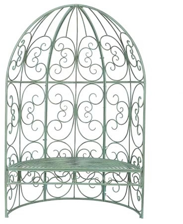 Arche de jardin avec banc – Tonnelle en treillis métallique pour plantes grimpantes et sièges pour deux | Décoration extérieure de pelouse et d'arrière-cour