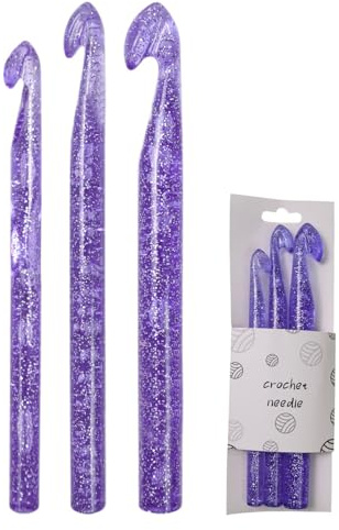 Ensemble De Crochets, Crochets À Crochet, 3 Taille 15 Mm 12 Mm 10 Mm Aiguille | Ensembles De À Paillettes, Aiguilles Pour Crochet, Kit Pour Les Amateurs Des Adultes Débutants, Tricotage À Outc