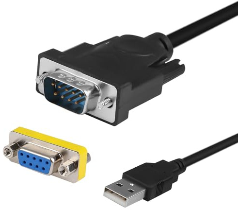 teasteam USB to RS232 Serial Cable 2M, Male to Female DB9 9-pin Converter Cord with PL2303 Chipset for Connecting Cisco Switches, CNC, Printer, Modem, Support Windows XP, Windows Vista 7/8/10, Mac OS